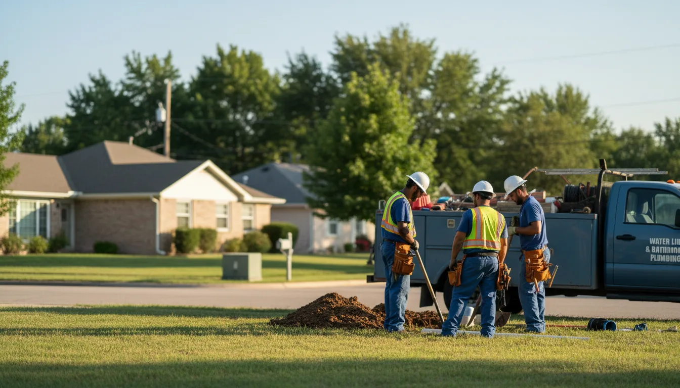 Residential water line and bathroom plumbing service in Burdick, KS